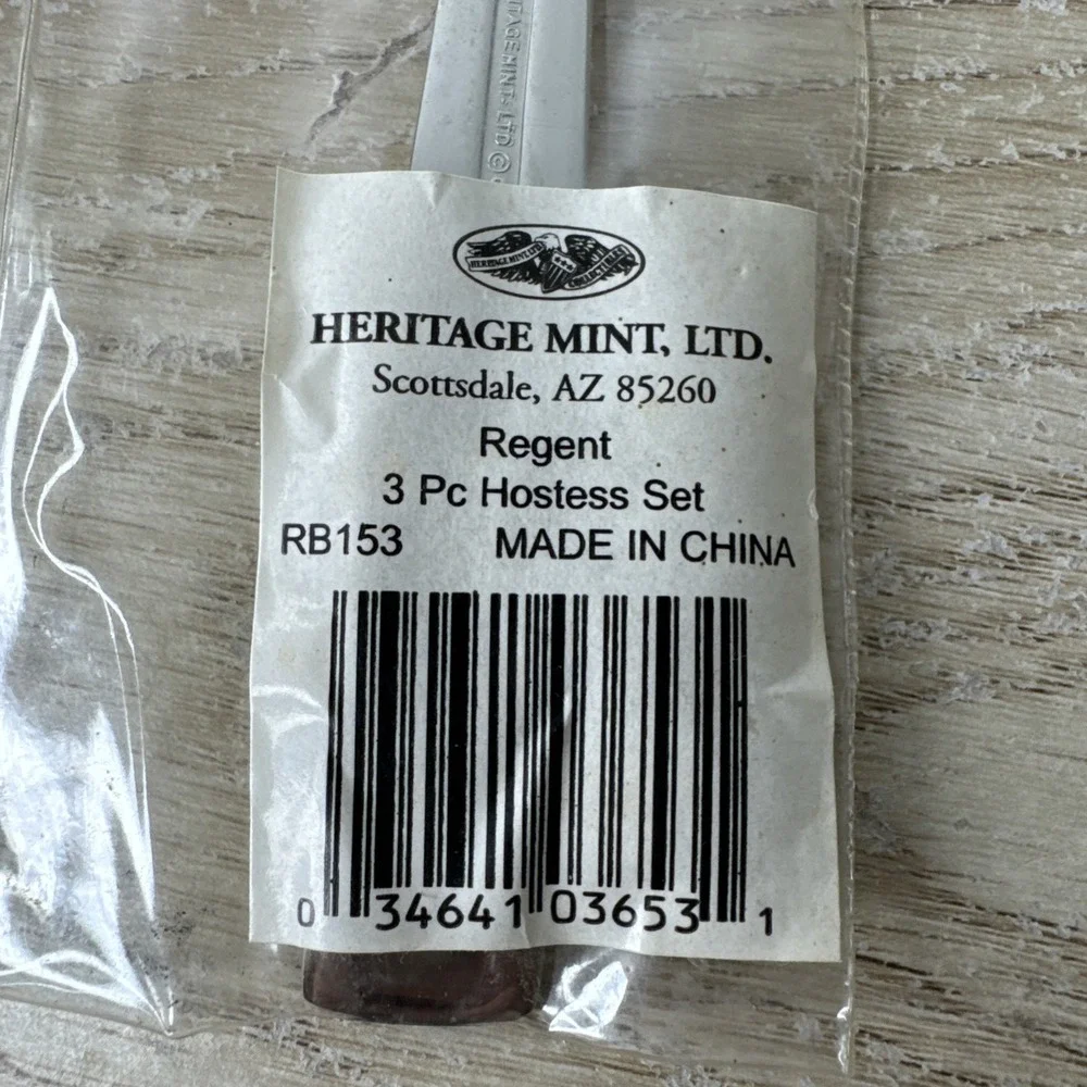 Reed & Barton REGENT Heritage Mint Serve Silverware Stainless 18/10‎ Hostess Set